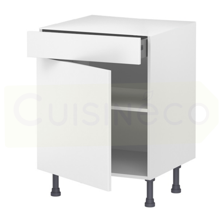 60DS1 Cuisineco Meuble bas rangement 1 porte + 1 tiroir métabox - H70 x L60 x P58