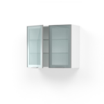 Design sans titre 2023 10 20T143529.632 Cuisineco Meuble haut rangement 2 portes vitrées gris – H70 x L80 x P33