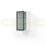 Design sans titre 2023 10 30T150845.287 Cuisineco Meuble haut rangement 1 porte vitrée gris – H70 x L40 x P33