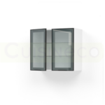 Design sans titre 2023 10 30T163018.506 Cuisineco Meuble haut rangement 2 portes vitrées noir – H70 x L80 x P33