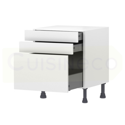 Meuble bas rangement 2 tiroirs + 1 casserolier - H70 x L80 x P58