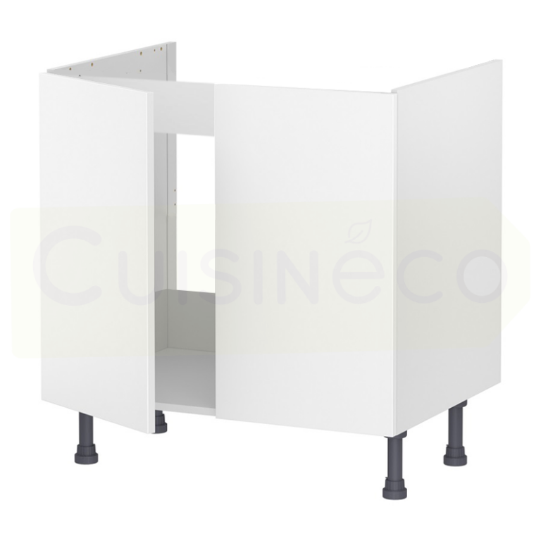 80DZ Cuisineco Meuble bas rangement 2 portes sous-évier - H70 x L80 x P58