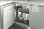 Magic Corner Cuisineco Meuble bas rangement retour d'angle 1 porte ouvrante + accessoire magic corner - H70 x L110 x P58